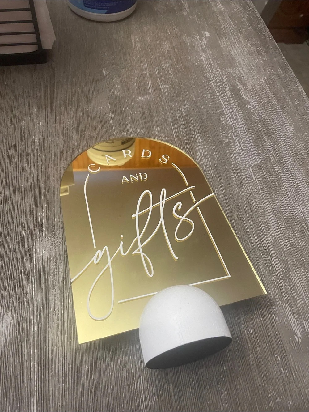 Gold 'Cards and Gifts' Decorative Sign